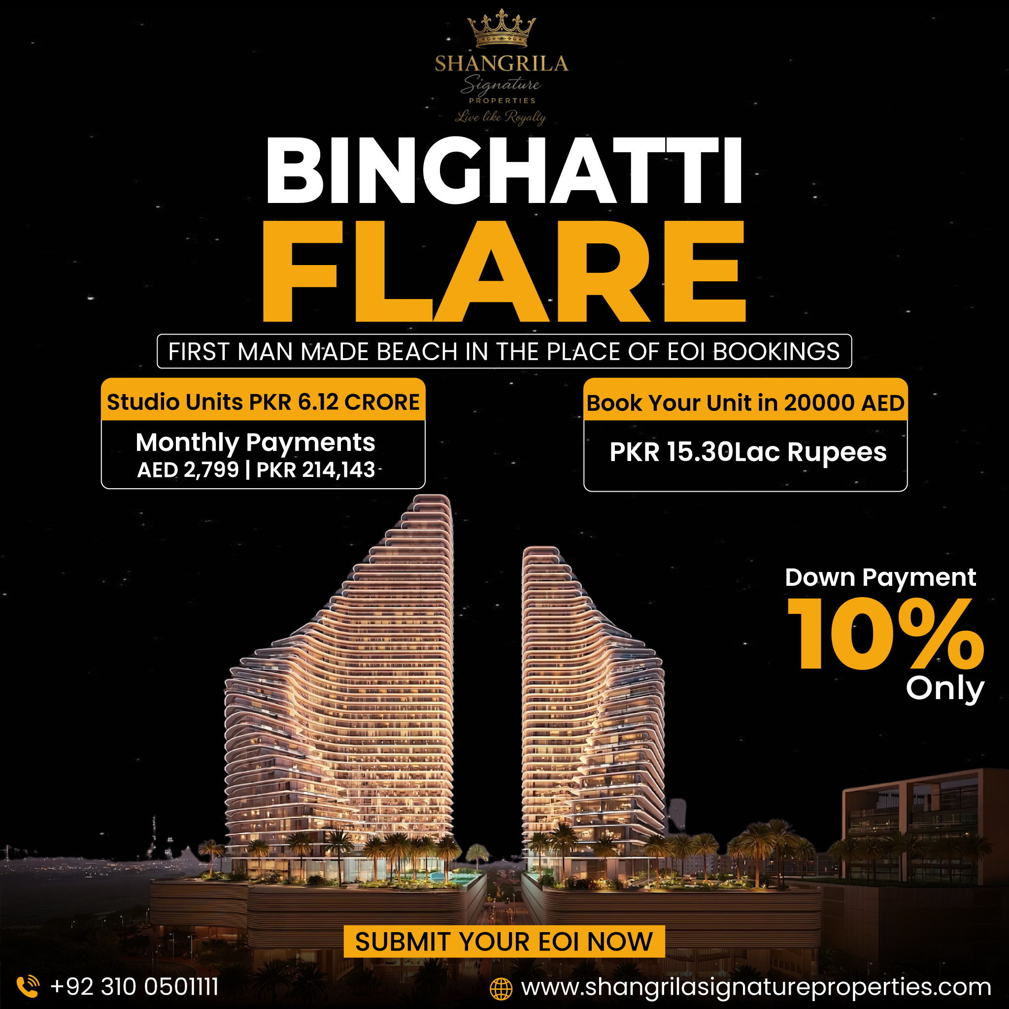Graphic Designing 24 Binghatti Flare Post design