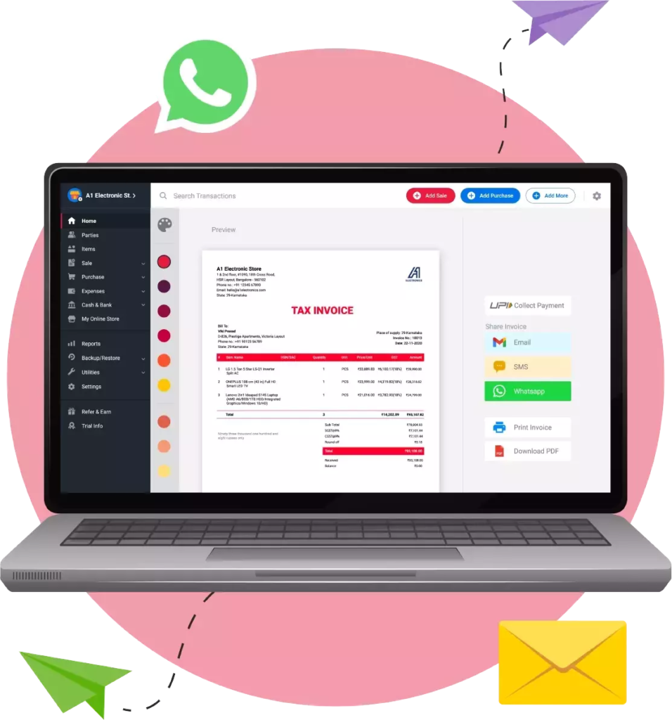 make gst bills and share with yo