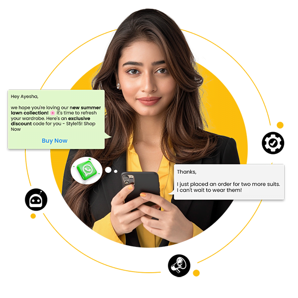 whatbot girl using phone