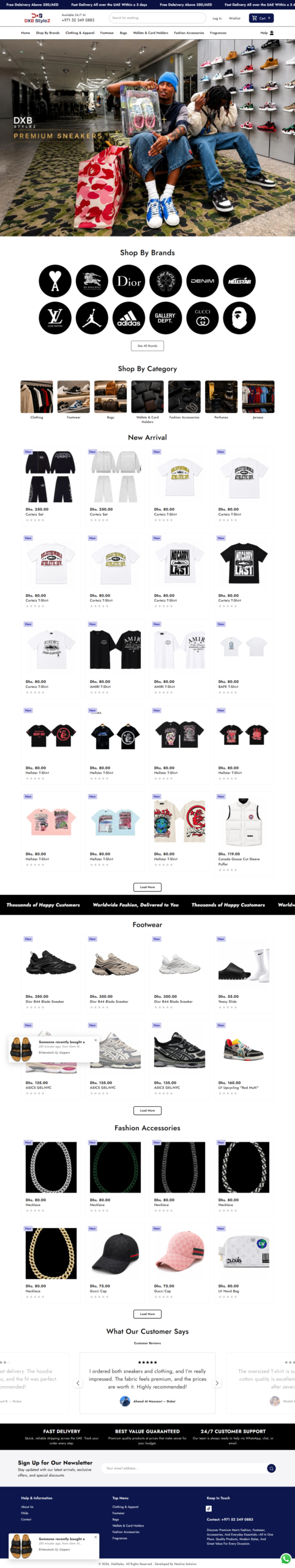 Grocery store website full page preview